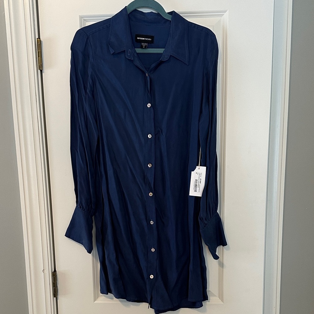 Fifteen Twenty Indigo Button-Up dress